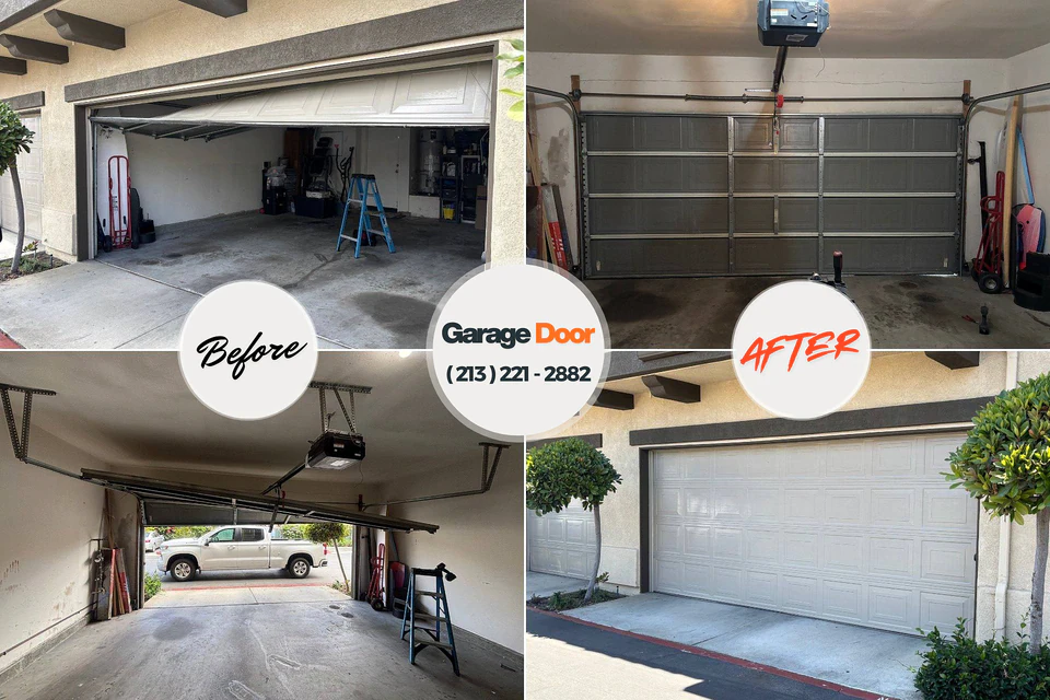 Before and after: garage door company Spirit Lake, IA
